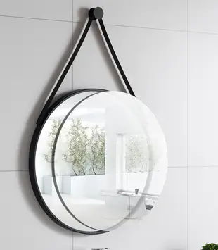 40公分 北歐風格鐵藝壁挂鏡 圓形鏡子化妝鏡 浴室鏡 圓鏡梳妝鏡 試衣鏡 掛鏡 創意鏡 高清鏡 (8.5折)