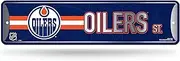 Rico Industries NHL Hockey Edmonton Oilers Metal Street Sign 4" x 15" Home Décor - Bedroom - Office - Man Cave