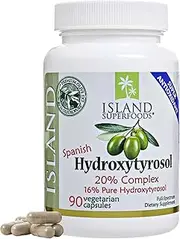 20% Hydroxytyrosol ComplexTM Olive Fruit Extract - Super Strength 100% Grown & Extracted in Spain. 100 mg, 90 Capsules. from Island Nutrition, The Maker of Real European Olive Leaf Extract.