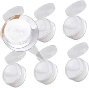 GANAZONO 6pcs Portable Powder Case Transparent Makeup Container with Puff for Travel Easy to Refill Durable and Practical for Daily Use Go Makeup Application