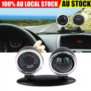 2 in1 Car Compass with Thermometer Adjustable Navigation Dashboard Guide Ball AU