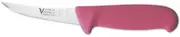 Victory Knives S10-272010P - 2.5mm x 10cm Stainless Steel Small Curved Boning/Poultry Knife with S10 Leather Sheath (Pink Progrip Handle)