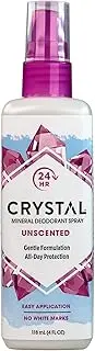 CRYSTAL Deodorant Crystal Mineral Deodorant Spray, Unscented, 4.0 Oz (Pack Of 6)