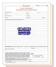 PROPOSAL CUSTOM PRINTED 2 or 3 Part Carbonless