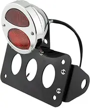 License Plate Bracket Motorcycle Black/Chrome Side Mount Tail Light License Number Plate Bracket Fits for Harley Sportster S Bobber Chopper Plate Holder(Chrome)