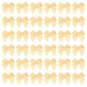 50Pcs 1" Mini Satin Ribbon Bows for DIY Craft Party Decoration Gold