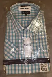 JT Oliver Shirt Men's Size 18 Shirt Maui Blue Classic Fit NWT $50 Silky Finish!