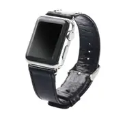 For Apple Watch SE (2nd Generation),40-mm Case,Genuine Leather Oil Wax Strap,Black