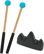 Kisangel 1Set Drum Mallets with Bracket Durable Percussion Instrument Sticks for Tongue Drum Xylophone Handpan Easy Grip Accessory for Music Enthusiasts