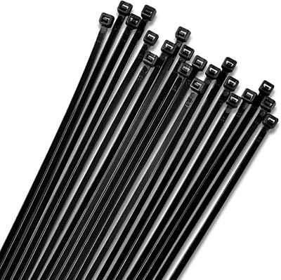 Bolt Dropper 12-Inch Black Zip Ties - 1000-Pack Heavy Duty Wire and Cable Ties -