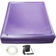 Free Flow Full Wave Water Bed Mattress - PVC Square Purple Softside Water Bed, C