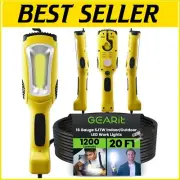 20ft LED Work Light - 1200 Lumen COB with Magnetic Base & Hook for Mechanics
