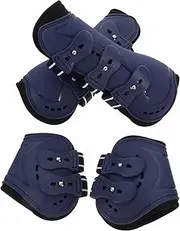 TOGEVAL 4pcs Open Front Tendon Boots Pu Material Rear Fetlock Stylish Leg Guards for Jumping