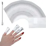 100pcs Nail Remover Foil Wraps,Foil Nail Wraps,Nails Foils Sheets with Pre-attached Lint Free Pad,Nail Foils Soak Off with Cuticle Scraper for Acrylic/UV/Gel