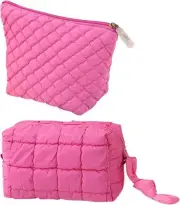 2PCS Cute Makeup Bag,Quilted Cosmetic Bag|Cotton Make Up Bag|Cloud Quilted