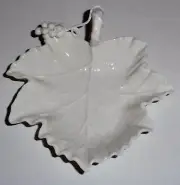 Vintage Parian Porcelain Grape Leaf Grape Cluster Nut/Candy Dish