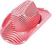 [WRITWAA] Cowboy Show Hat Gold Cowgirl Hat Plush Cow Cap Headwear Cowboy Cap Cowgirls Costume Costumes Bonnet Pink Led Light
