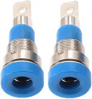 2Pcs Blue Banana Socket Jack, 4mm Banana Plug Speaker Plug Banana Coupling Post Connector Panel Mounting for Audio Studios, Broadcasting Stations