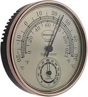 Thermometer Hygrometer Gilt Dial Garden Greenhouse Home Office - Measures Temperature and Humididty