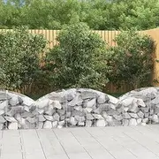 Arched Gabion Basket 150x50x40/60 cm Galvanised Iron,Pots & Planters-153452