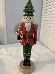 12" Red and Green Gold Nutcracker Christmas Tree Hat Holiday Decor