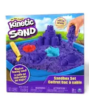 Kinetic Sand Sandbox Set with Blue Sand, Tools & Storage - New In Box