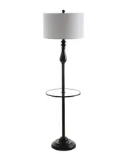 JONATHAN Y 60in Laine Bronze Side Table & Floor Lamp