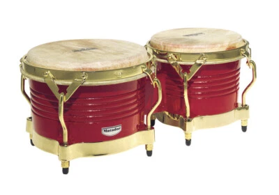 LP LATIN PERCUSSION MATADOR BONGO DRUMS BLAZE RED w/ GOLD HARDWARE - M201-RW