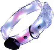 Lighted Dog Collar - Rechargeable Light up Dog Safety Necklace - Flashing Collar for Nighttime