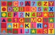 3x5 Area Rug Educational Alphanumeric ABC & Numbers Kids School Time New