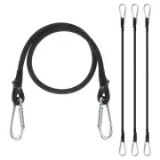 23.6" Bungee Cords 4Pcs Heavy Elastic Bungee Rope with Alloy Hooks Black