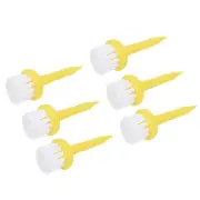 6pcs Golf Tees Brush Top 2" Unbreakable Plastic Golfing Low Friction Resistance