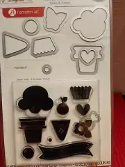 New! ~ Doodlebug Sizzix Stamp & Dies Set ~ Sweet Treats Framelits. Scrapbooking