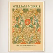 Galrie William Morris Cotton Prints Exhibition in Pink and Rose 1890 Art for Home Decor, Wood Frame, 50 x 70cm (20 x 28inch)