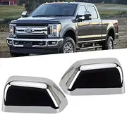 Chrome Exterior Door Top Half Tow Mirror Cap Cover for Ford Super Duty 2017-2025 F250 F350 2017-2022 F450 F550 Snap-on Towing Accessories