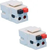 DIYTECH Speaker Keystone Jack – Spring Loaded Speaker Jack for Keystone Wall Plate, Female to Female, for Home Theater Wall Plates - White (2 Pack)