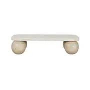 [James Lane] Bon Marble & Oak Coffee Table White