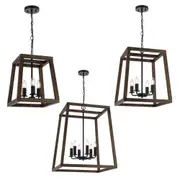 Dalton Pendant Light 3Lt, 4Lt, 6Lt in Black/Walnut