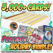 5000 Pokemon TCG Card Holiday Gift Bundle! + 5 Random EX, GX, V, Mega, Full Art