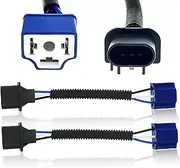 UGSHY 2 PCS Car LED Light Bulbs Conversion Cable, 36A H13 to H4 Vehicle Lamp Holder Adapter Replacement, 9.4In Durable Automotive Power Cord Accessories Compatible with Wrangler Harley (Black)