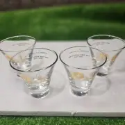 4-World's Fair New York Unisphere 1964-1965 Souvenir Shot Glasses MCM Barware