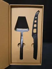 2pc Black Cheese Knife & Slicer Peeler Set Made With Stainless Steel