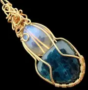 ArcAlchemistOne Rare Top Neon Apatite Opalite Glow Stone Gold Copper Elven