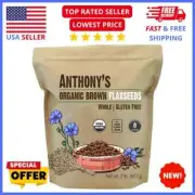 Organic Brown Flax Seeds 2lb: Whole, Gluten-Free, Non-GMO - Anthony's