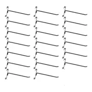 20 Pc GLOSS BLACK 8" Long Gridwall Hooks Grid Panel Display Wire Metal Hanger