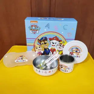 【paw patrol 汪汪隊立大功】不鏽鋼餐具4件組(兒童餐具; 杯子; 盤子;碗; 汪汪隊;兒童;不鏽鋼餐具)