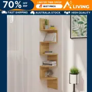 Wall Corner Shelf Sonoma Oak 19x19x123 cm Engineered Wood Storage Display 26834