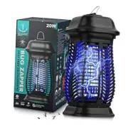 20W Bug Zapper Outdoor, Fly Traps for Indoors with Powerful 3U Shape Dark Black