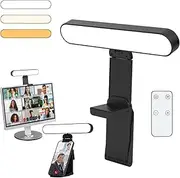 SMOCTAR Video Conference Light for laptop & phone, Desk Ring Light with Stand, Zoom Meeting Light for Video Calls Selfie Makeup PC Webcam, Live Streaming Light with Remote Control