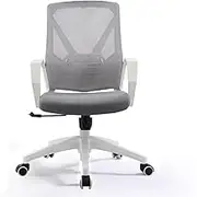 Classic Fashion Adjustable Swivel Office Chair Ergonomic Mid-Back Mesh Rolling Work Swivel Task Chairs with Wheels Study Conference ChairBackrest Desk Task Chair(Gray)